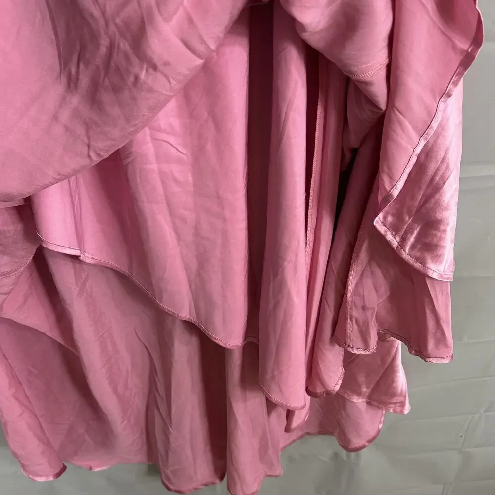 Cult Gaia Skirt Small Pelli Maxi Silk Satin Pink Skirt Party Formal Dressy Chic